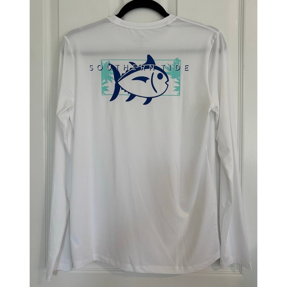 NWT Southern Tide Youth Long Sleeve XL Boys Kids Palms & SJ Perfect Tee